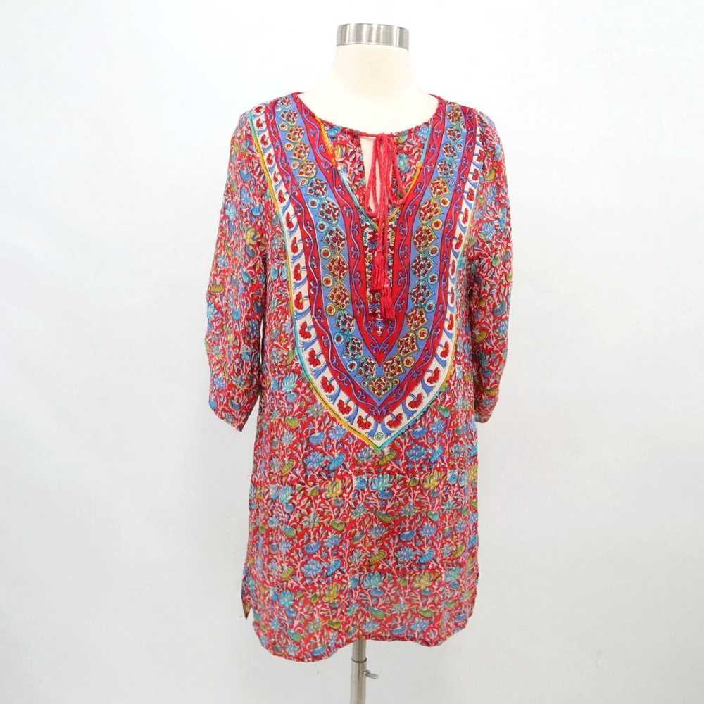 Iolani Silk Bohemian Floral Print Womens Tunic Dr… - image 3