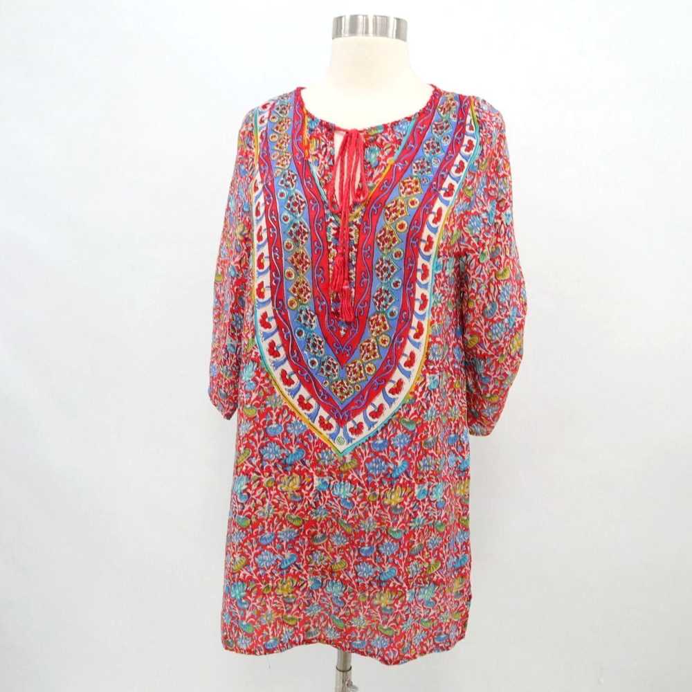 Iolani Silk Bohemian Floral Print Womens Tunic Dr… - image 5