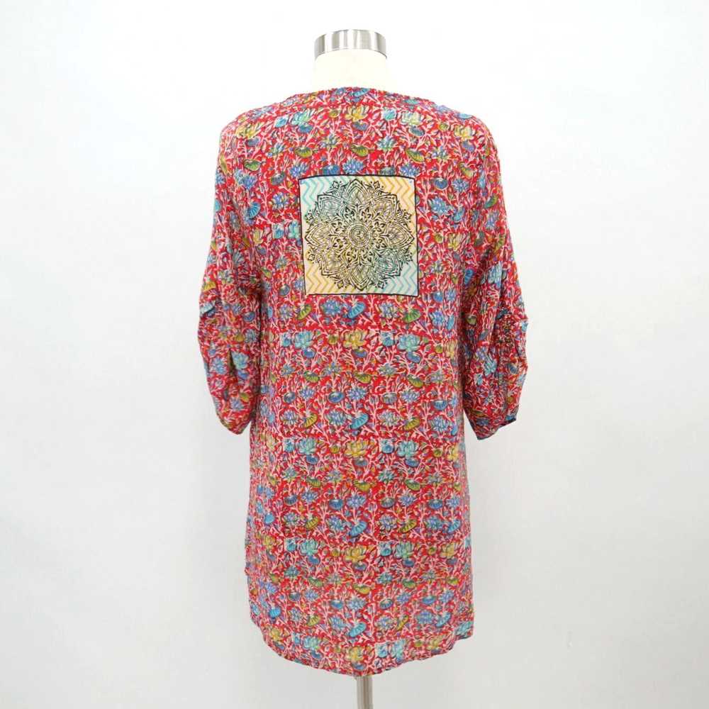 Iolani Silk Bohemian Floral Print Womens Tunic Dr… - image 7