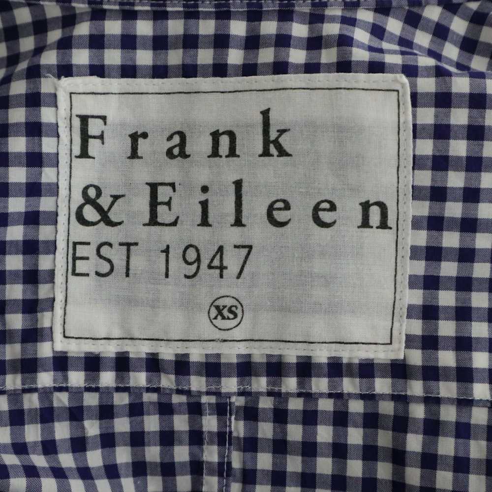 Frank & Eileen Gingham Bees Poplin Button Up Blue… - image 5