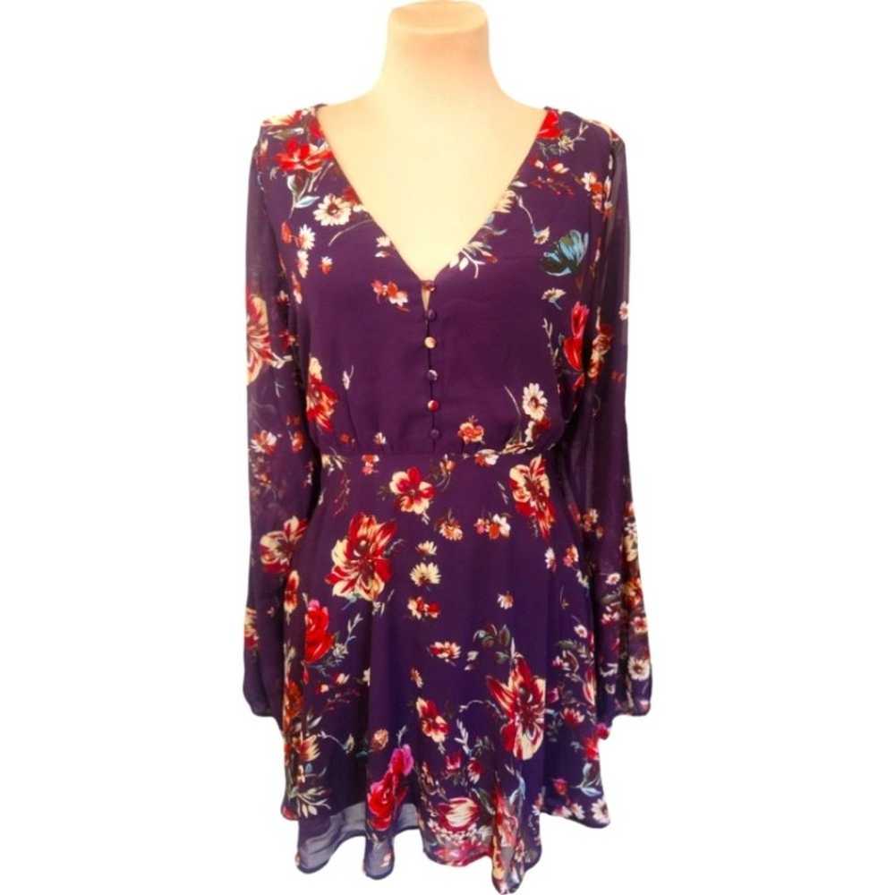 LULU'S Always Yours Plum Purple Floral Print Long… - image 3