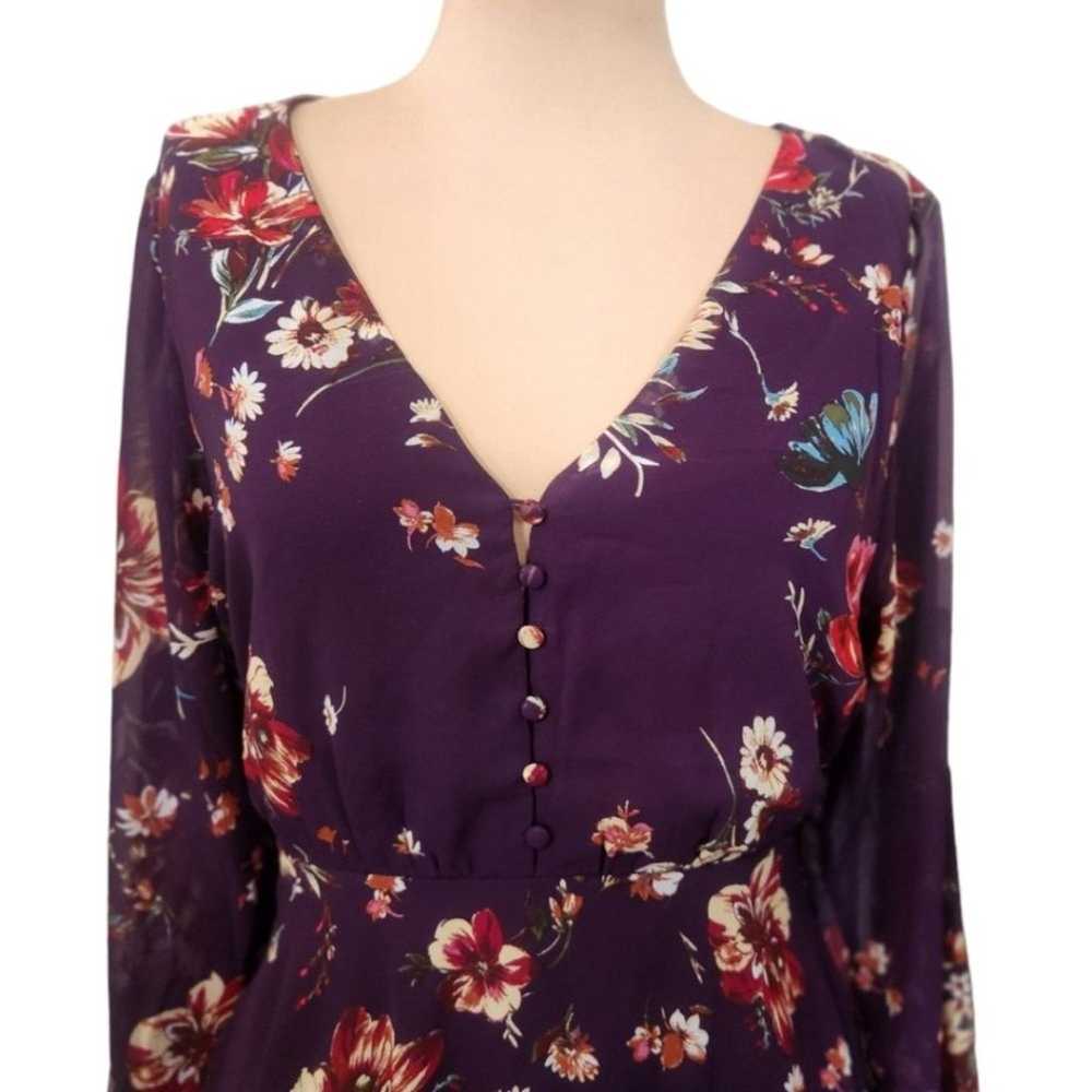 LULU'S Always Yours Plum Purple Floral Print Long… - image 4