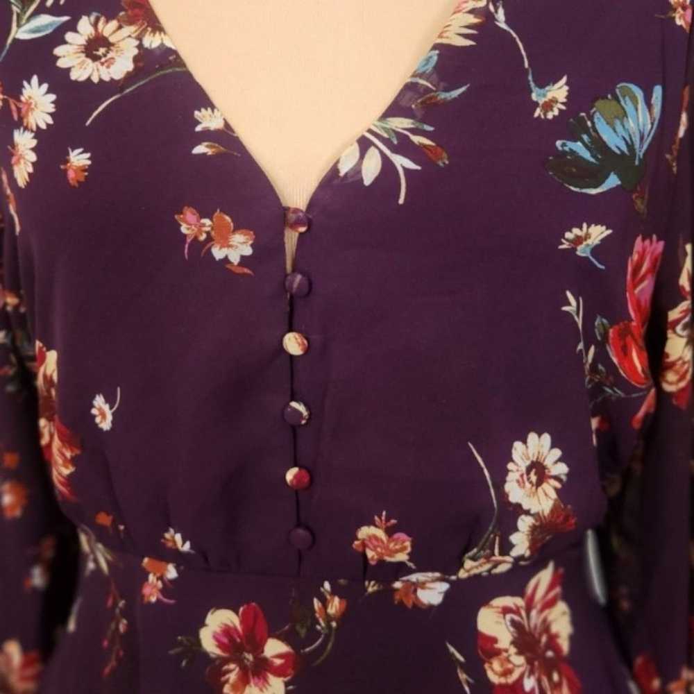 LULU'S Always Yours Plum Purple Floral Print Long… - image 5