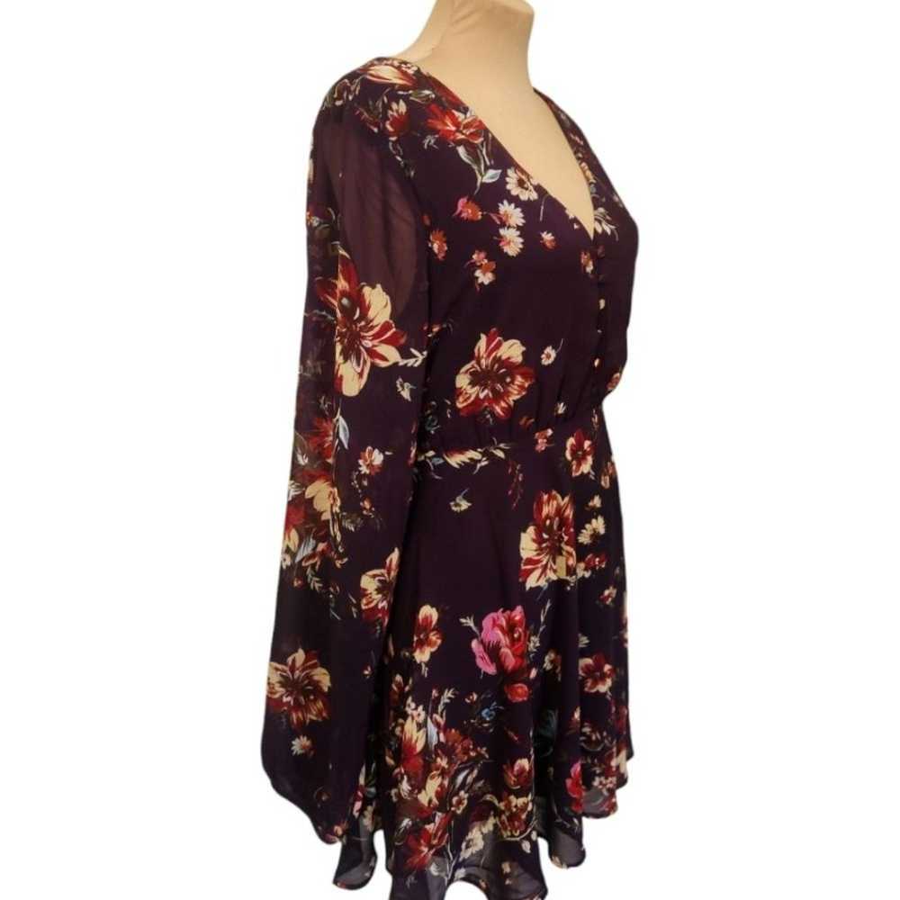 LULU'S Always Yours Plum Purple Floral Print Long… - image 7