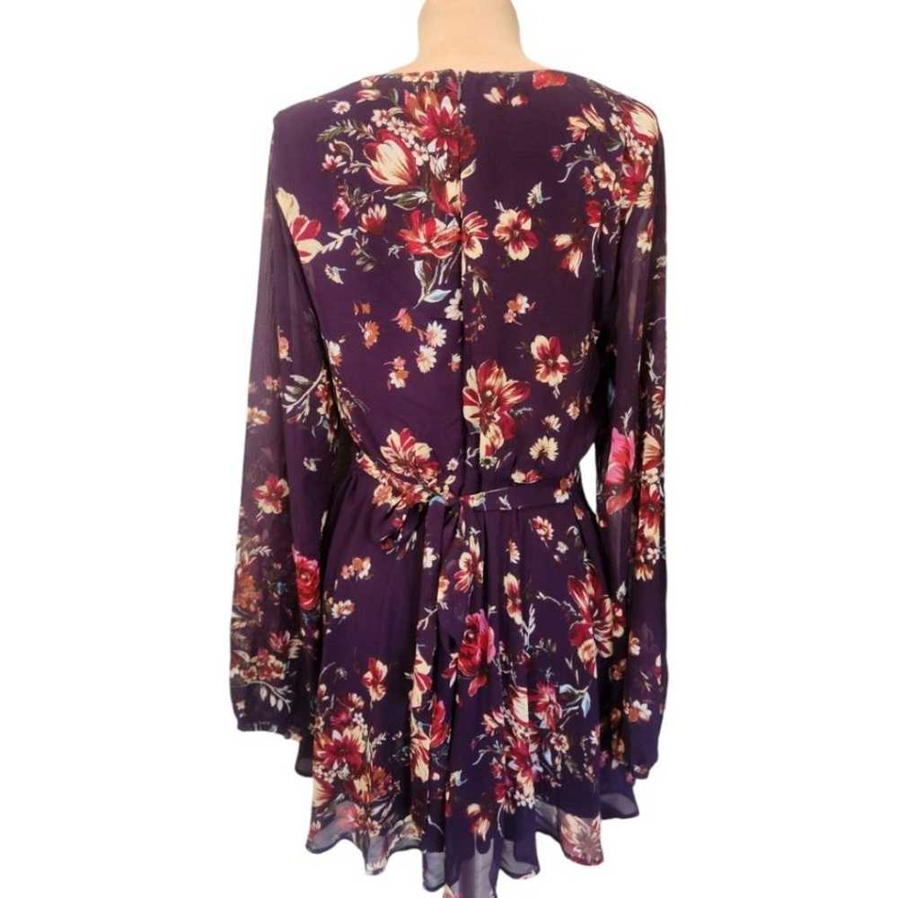 LULU'S Always Yours Plum Purple Floral Print Long… - image 8