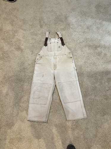 Vtg rare Carhartt Overalls 40x32 White Double Knee | Depop