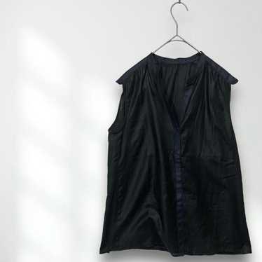 E6154 Shirt Sleeveless Black Plain Cool Adult Nat… - image 1