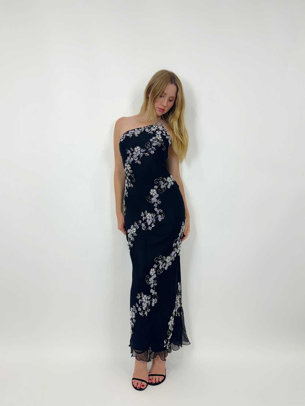 90s Silk Beaded Maxi Dress (XS) - image 4