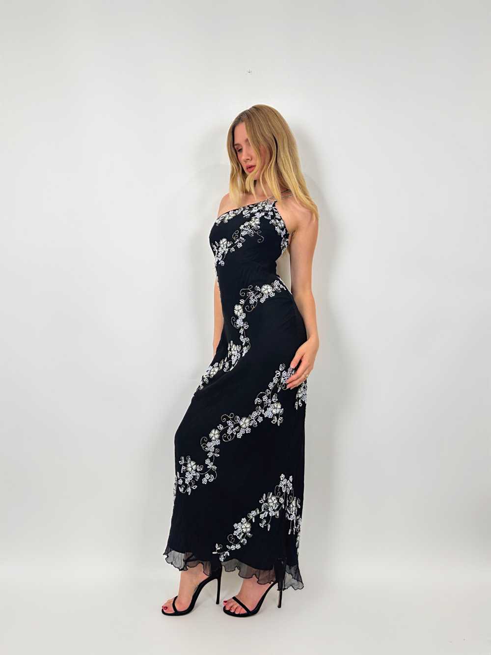 90s Silk Beaded Maxi Dress (XS) - image 6