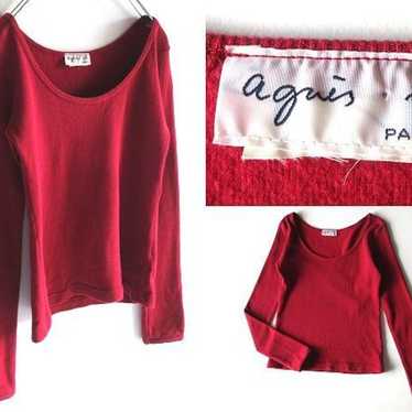 Rare vintage Agnes b. fleece cut and sewn red top