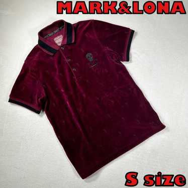 【MARK&LONA】Velour Polo Shirt Skull Logo Purple Wo… - image 1