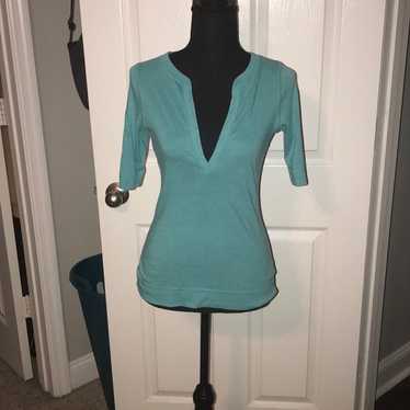 AMERICAN EAGLE OUTFITTERS VINTAGE LIGHT TEAL HENLE