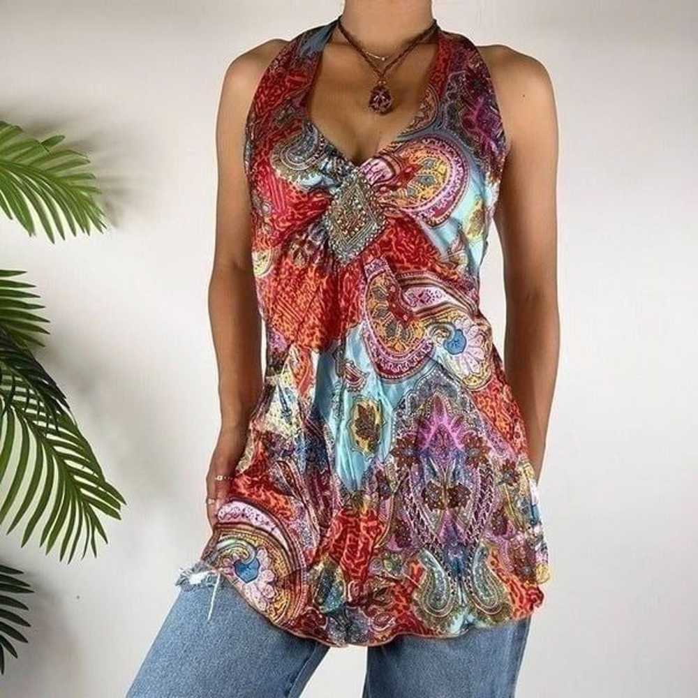 Vintage Y2K Silk Fairycore Indie Bohemian Hippie … - image 3