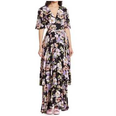 AFRM Floral Open Back Maxi Dress, Noir Summer Bou… - image 1