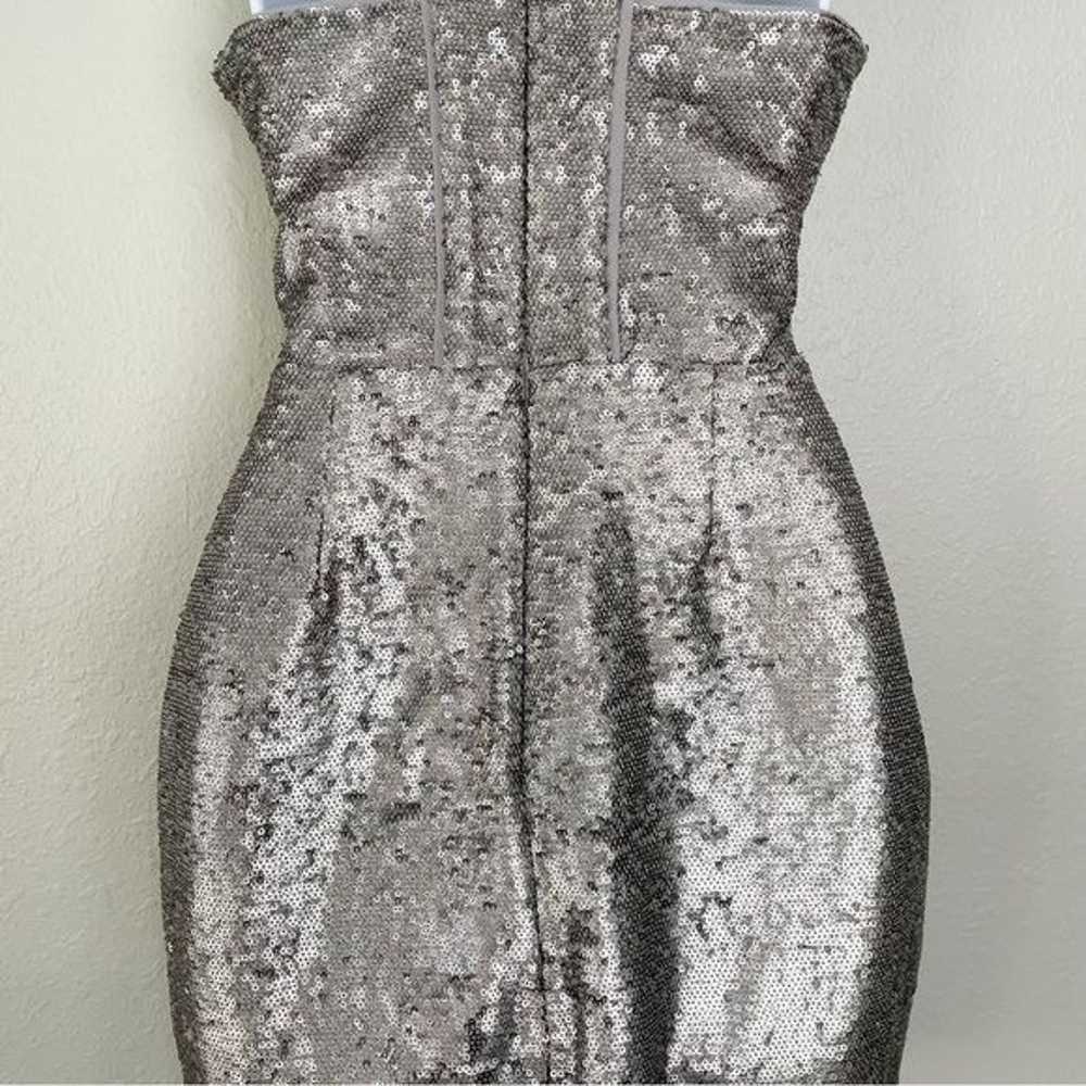 Harlyn silver sequin plunge neck matte waist tie … - image 10