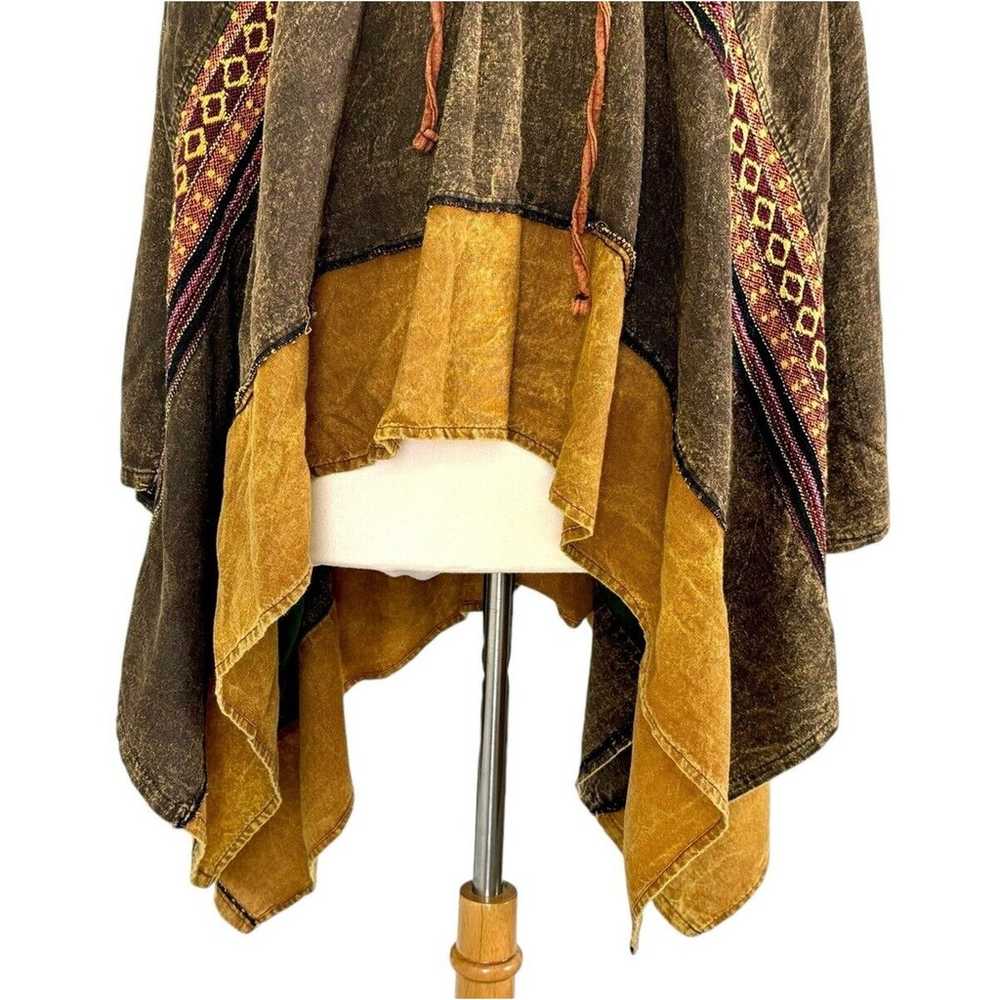 Vintage KATHMANDU IMPORTS Hooded Poncho Boho Hipp… - image 4