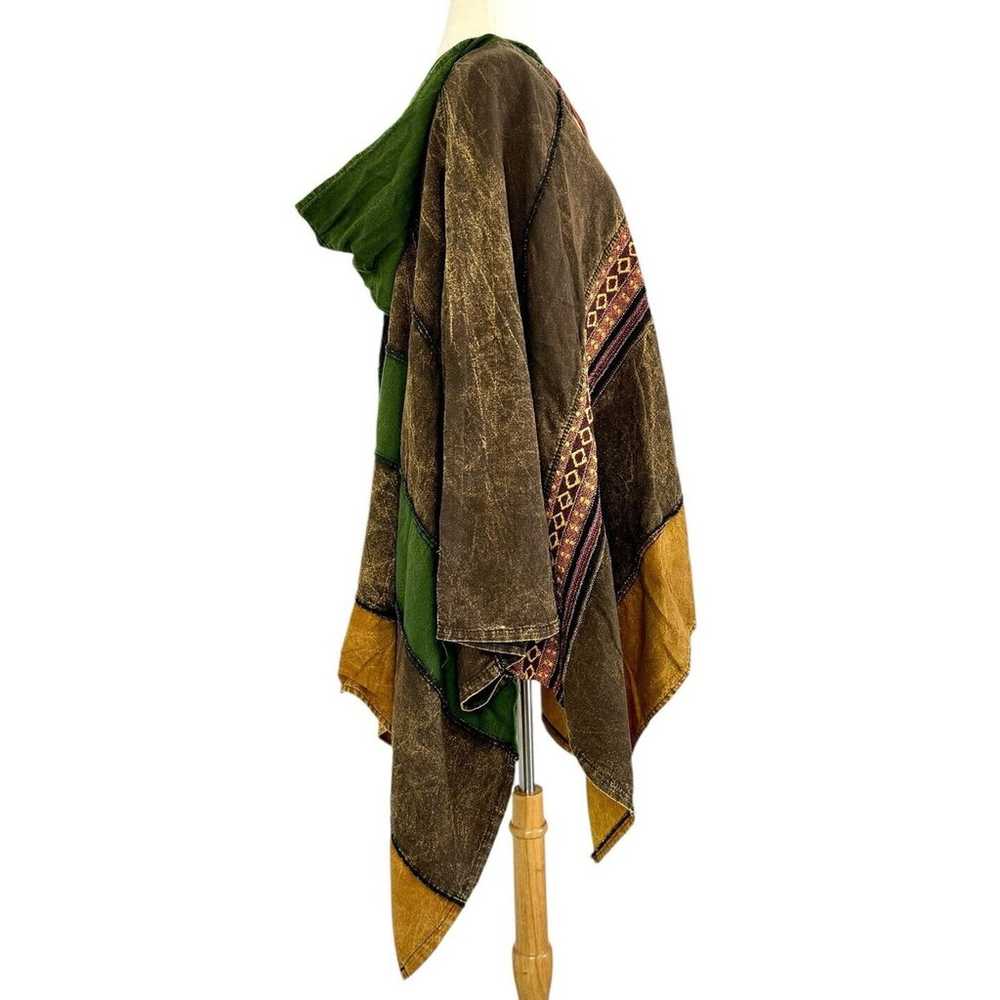 Vintage KATHMANDU IMPORTS Hooded Poncho Boho Hipp… - image 6