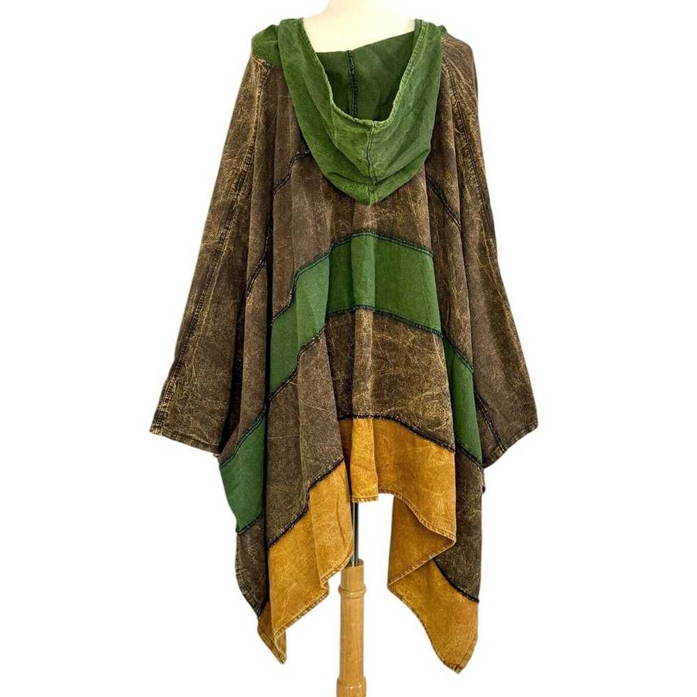 Vintage KATHMANDU IMPORTS Hooded Poncho Boho Hipp… - image 8