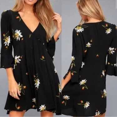 Free People black floral dress