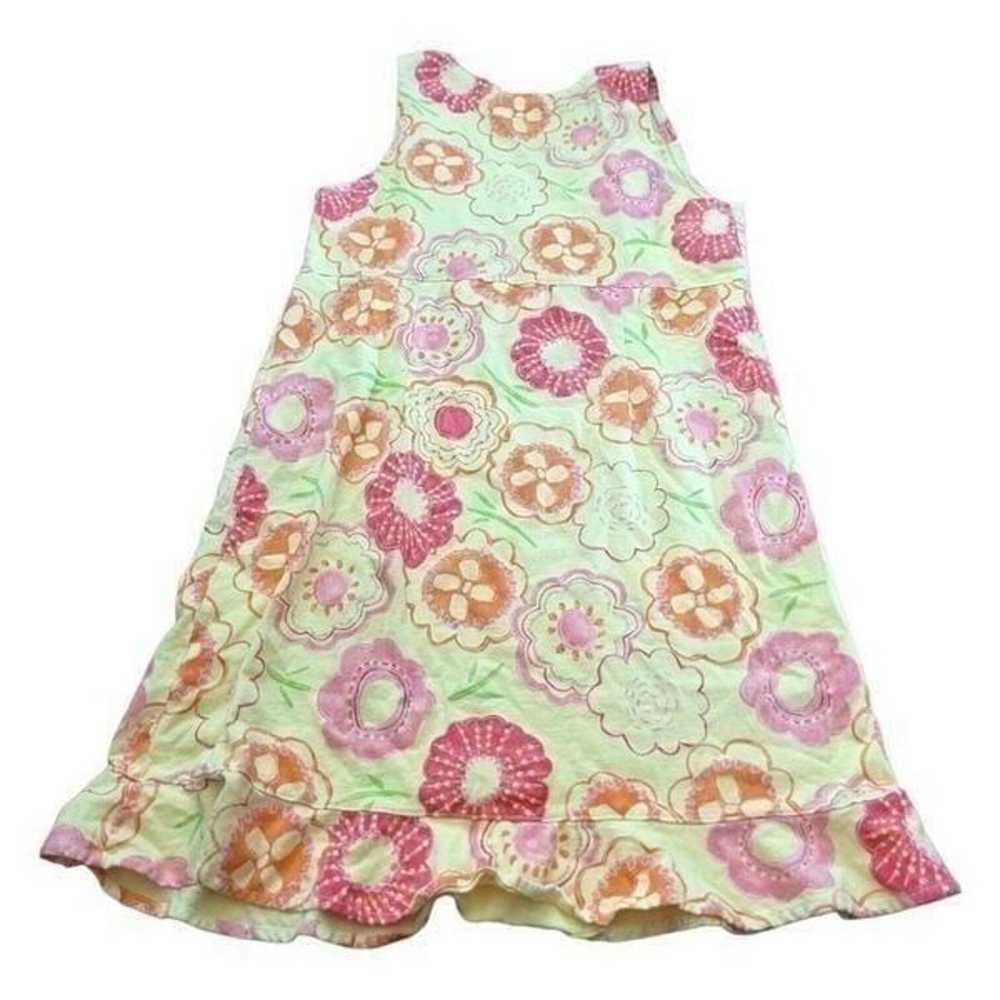 Vintage Fresh Produce Green Floral Midi Sleeveles… - image 2