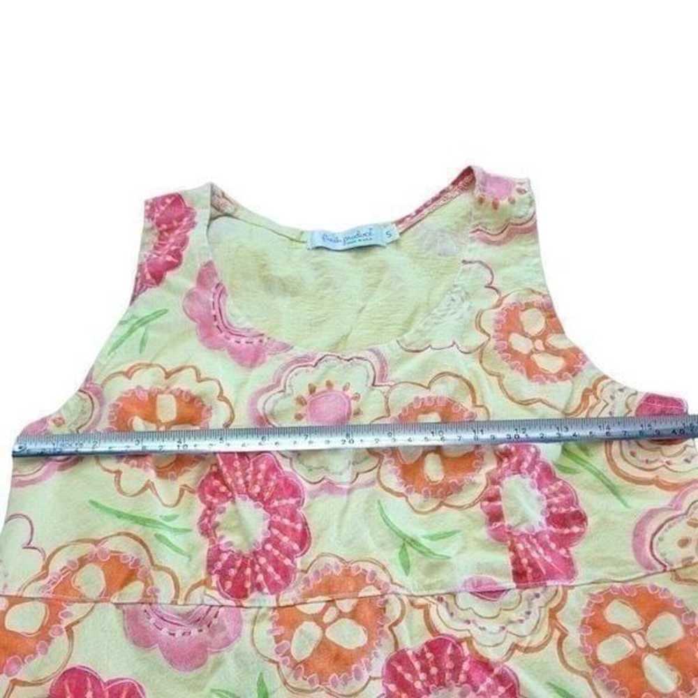 Vintage Fresh Produce Green Floral Midi Sleeveles… - image 3