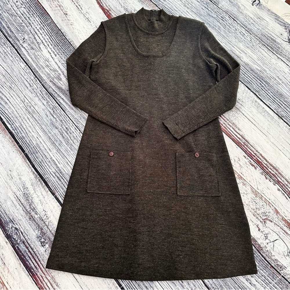 Nina Leonard Mockneck Wool Blend Charcoal Gray Sw… - image 5