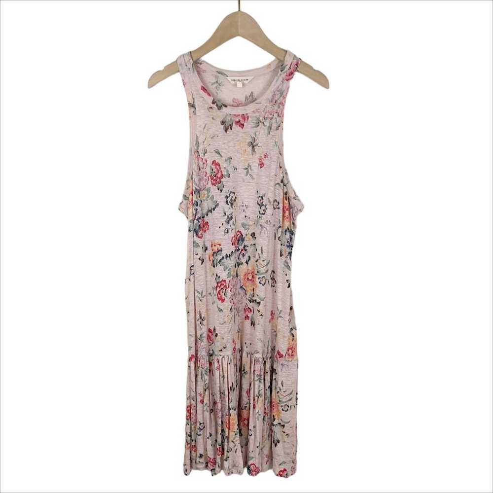 Rebecca Taylor Sleeveless Marlea Pink Floral Jers… - image 1