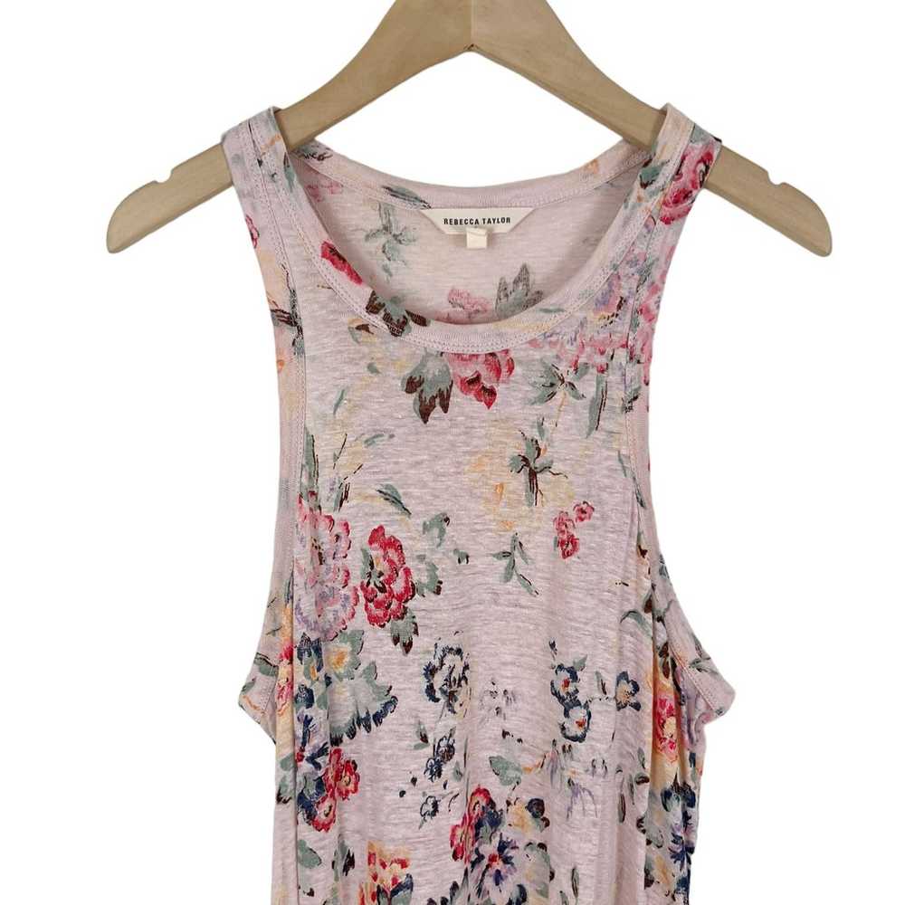 Rebecca Taylor Sleeveless Marlea Pink Floral Jers… - image 4