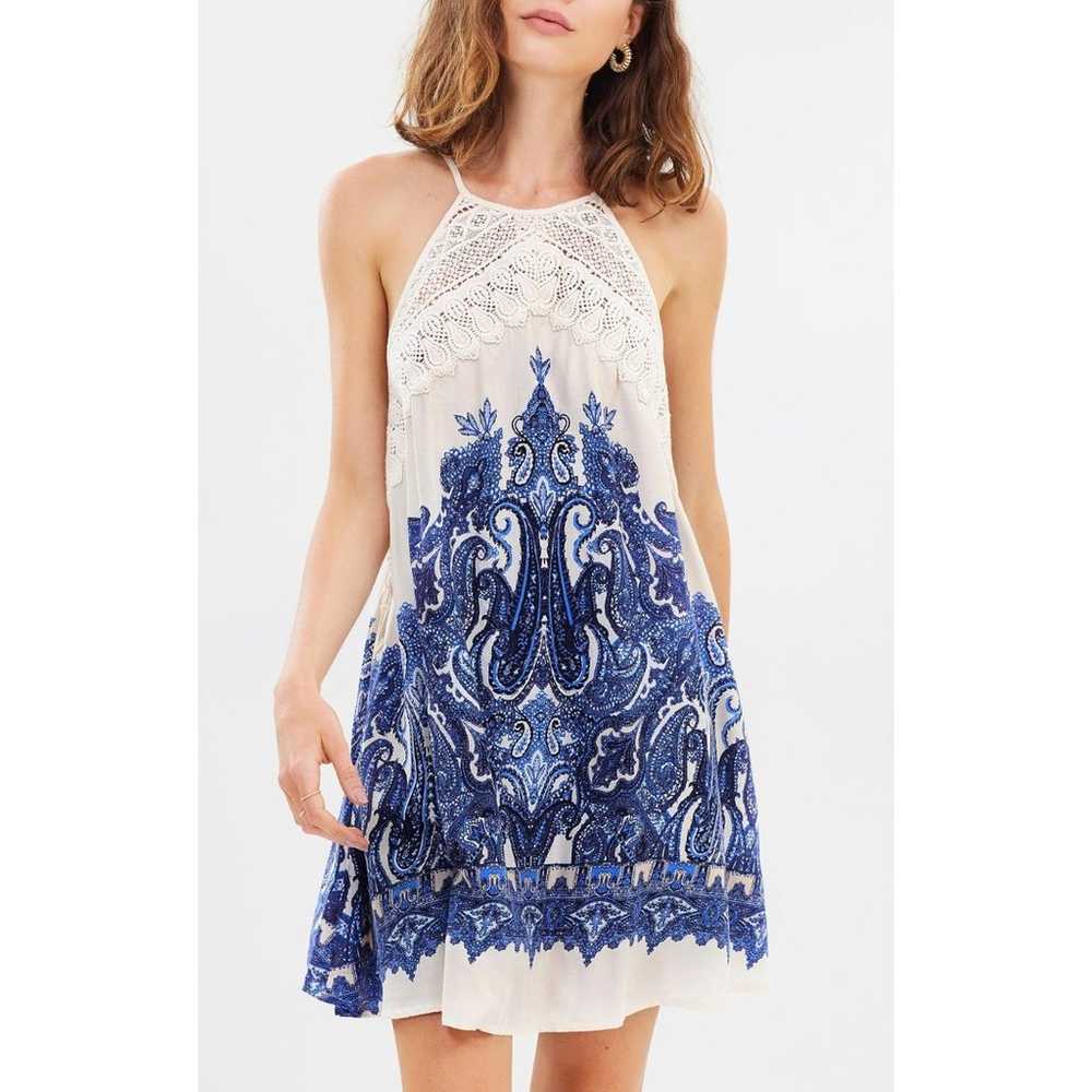 Free People Shea Printed Mini Dress Size Large Su… - image 1