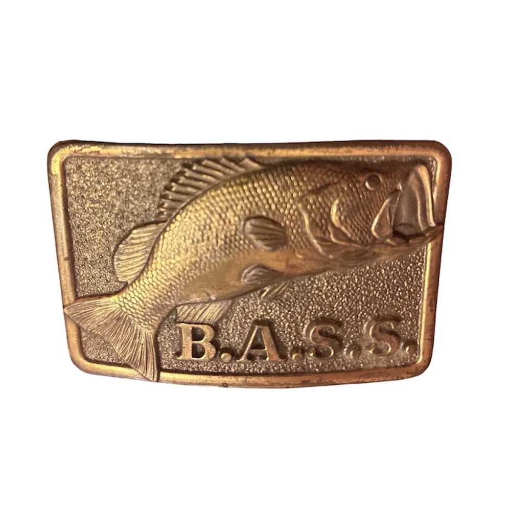 Vintage B.A.S.S. Brass Belt Buckle - image 3