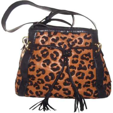 JUDITH LEIBER Leather Cheetah Animal Print Shoulde