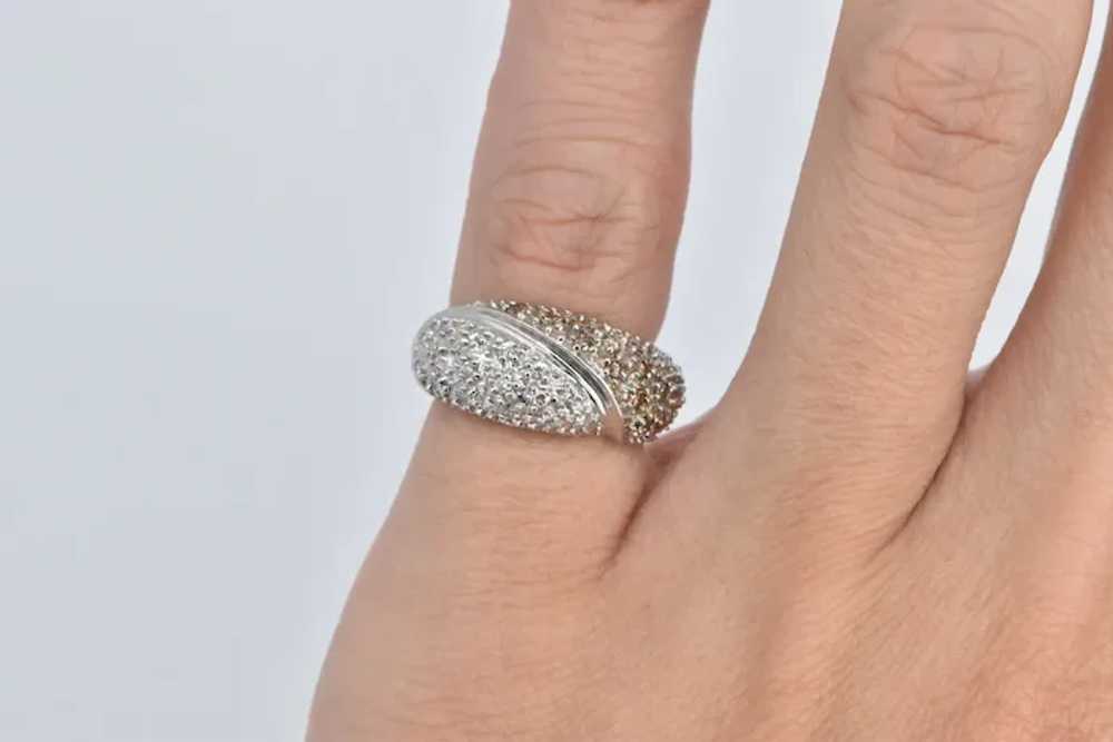 14K Pave Diamond Encrusted Statement Band Ring Si… - image 5