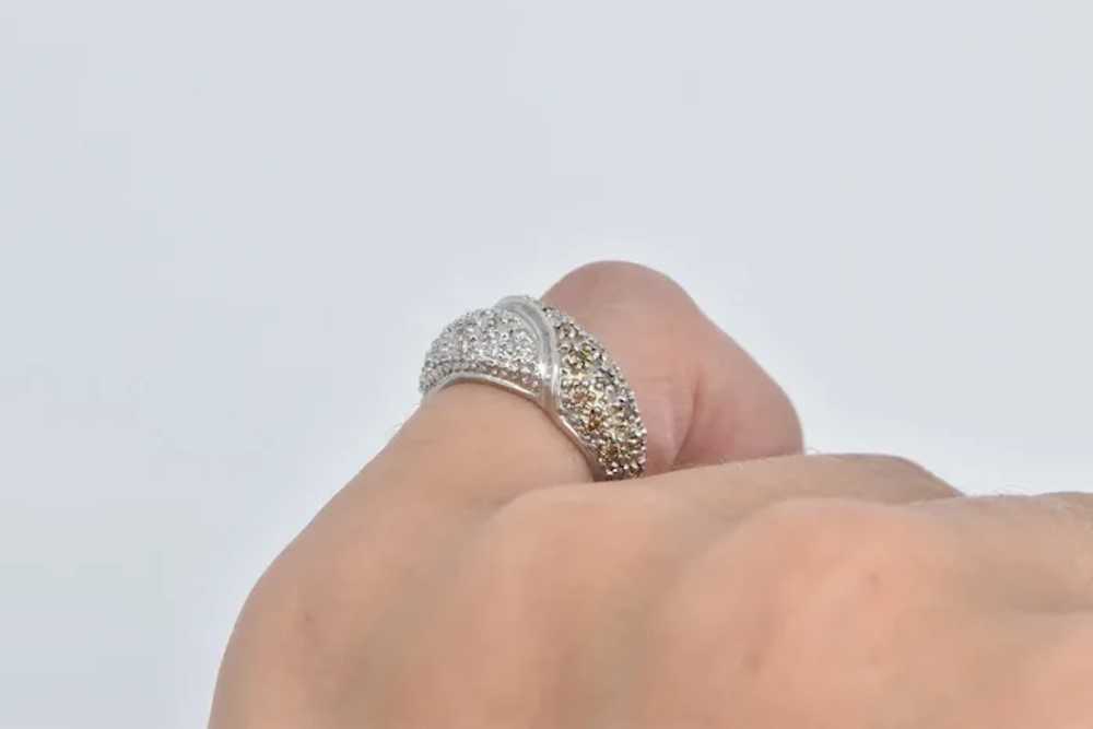 14K Pave Diamond Encrusted Statement Band Ring Si… - image 6