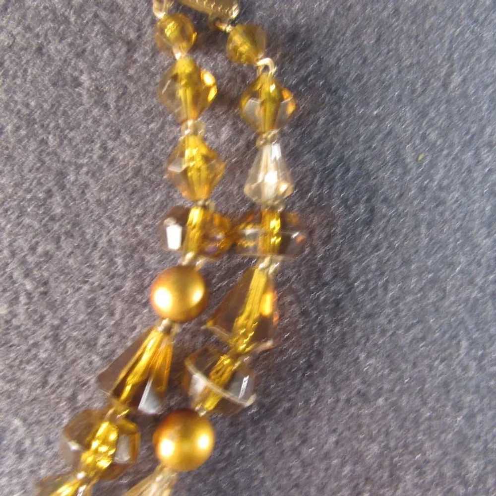 1960s Unique Amber Color Glass Bead and  Simulate… - image 5