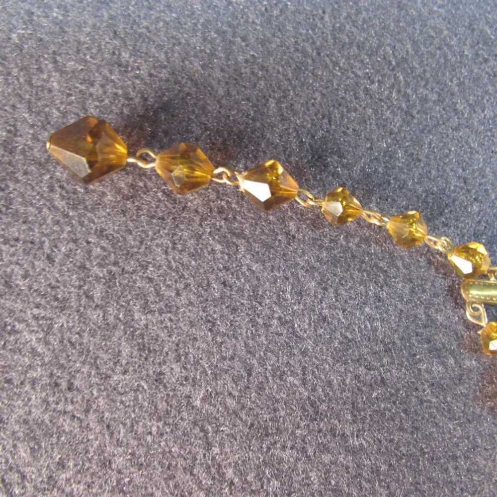 1960s Unique Amber Color Glass Bead and  Simulate… - image 6