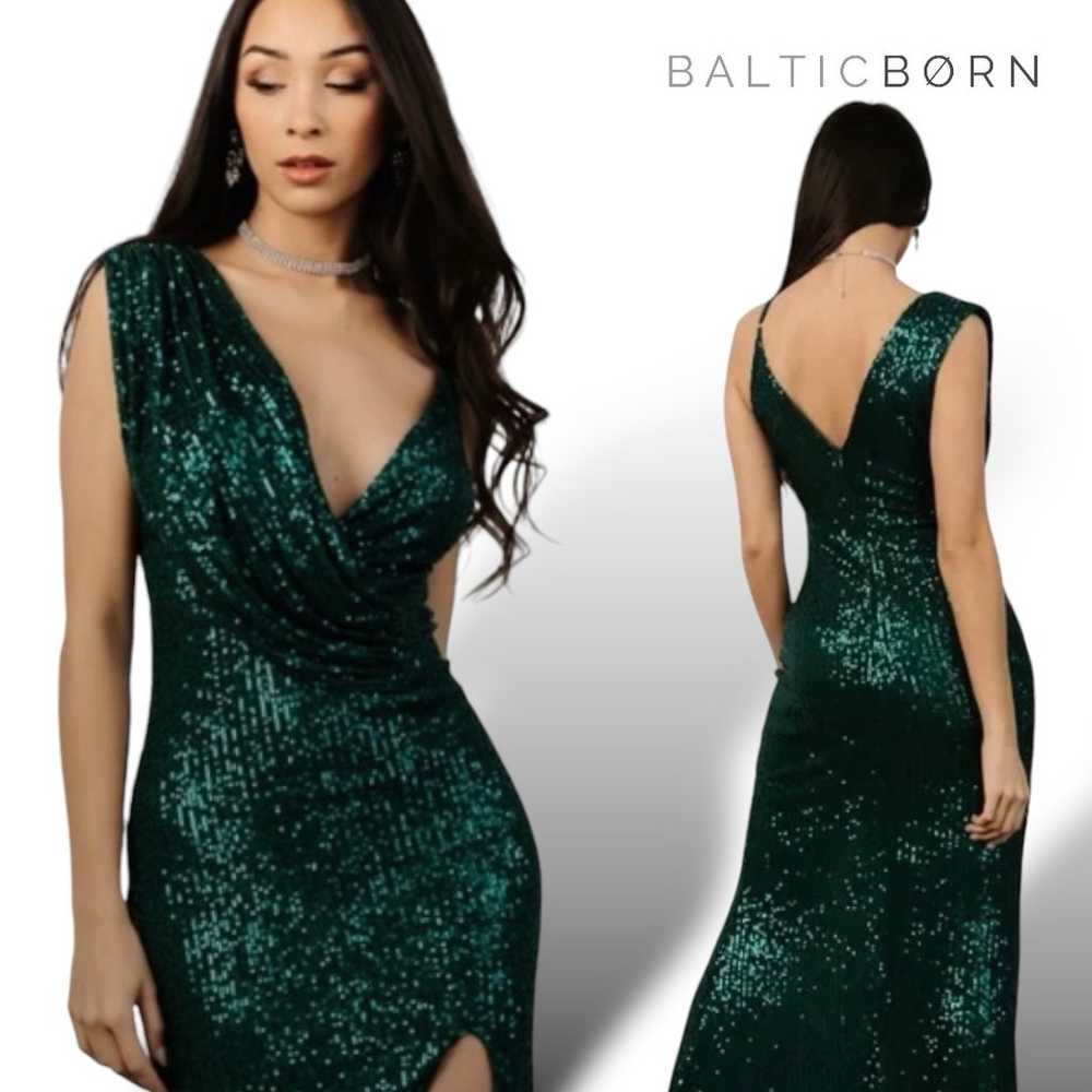 Baltic Born Green Sequin Maxi Dress - image 1