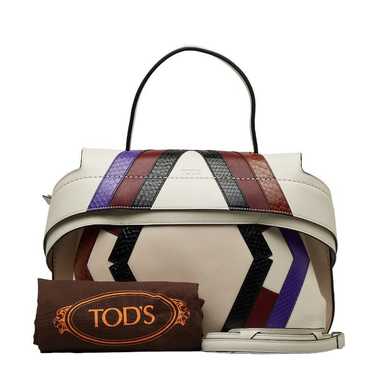 Tod's Tod's Tod's Leather Python 2WAY Handbag Whi… - image 1