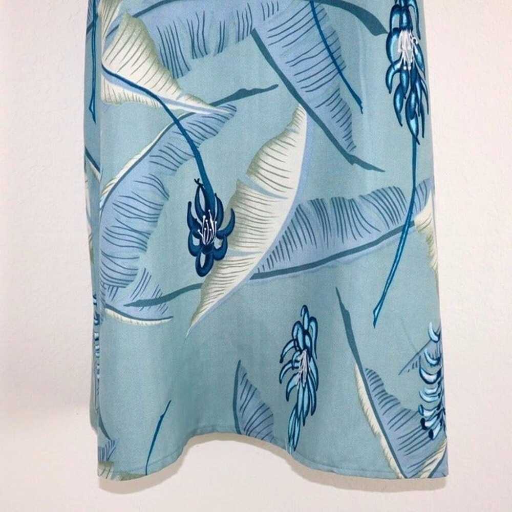 Tommy Bahama blue tropical print silk dress size M - image 6