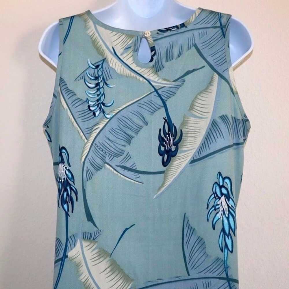 Tommy Bahama blue tropical print silk dress size M - image 9