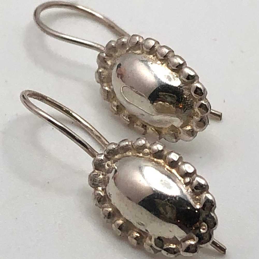 Vintage Sterling Silver Modernist Dangling Earrin… - image 2