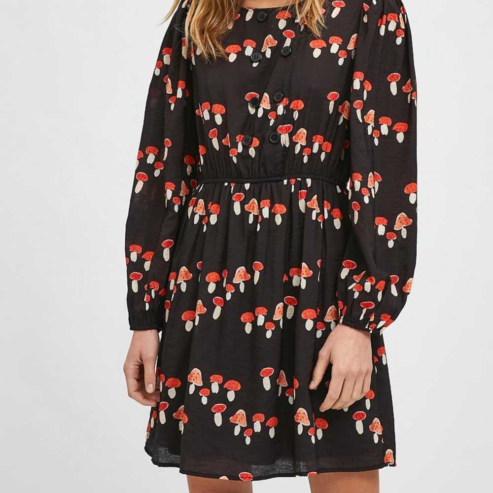 Adorable black dress with mushroom print - image 8