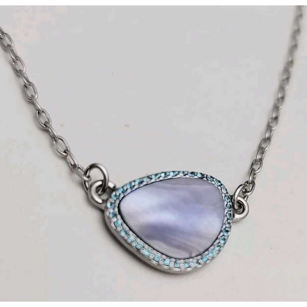 Lia Sophia Blue Crystal Pendant Necklace - image 1