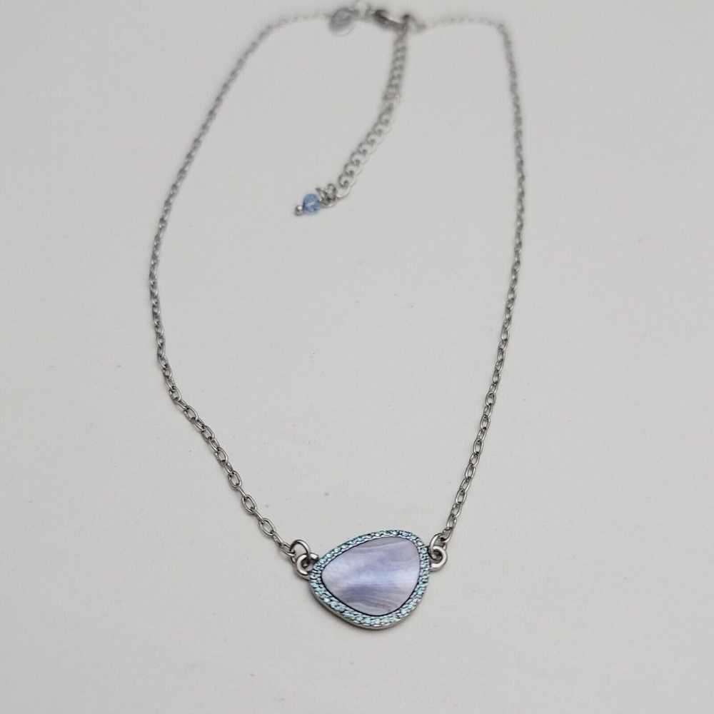 Lia Sophia Blue Crystal Pendant Necklace - image 2