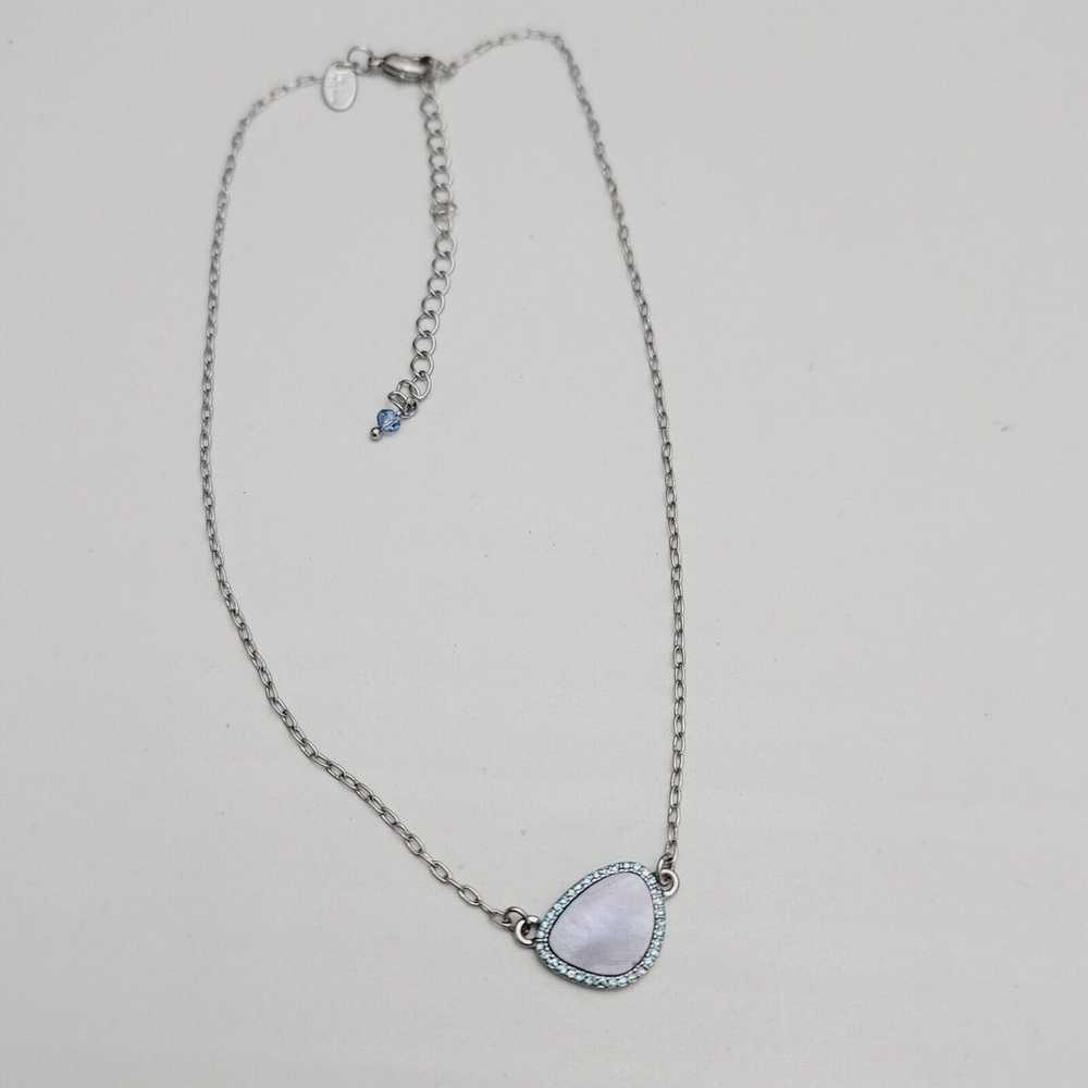 Lia Sophia Blue Crystal Pendant Necklace - image 3