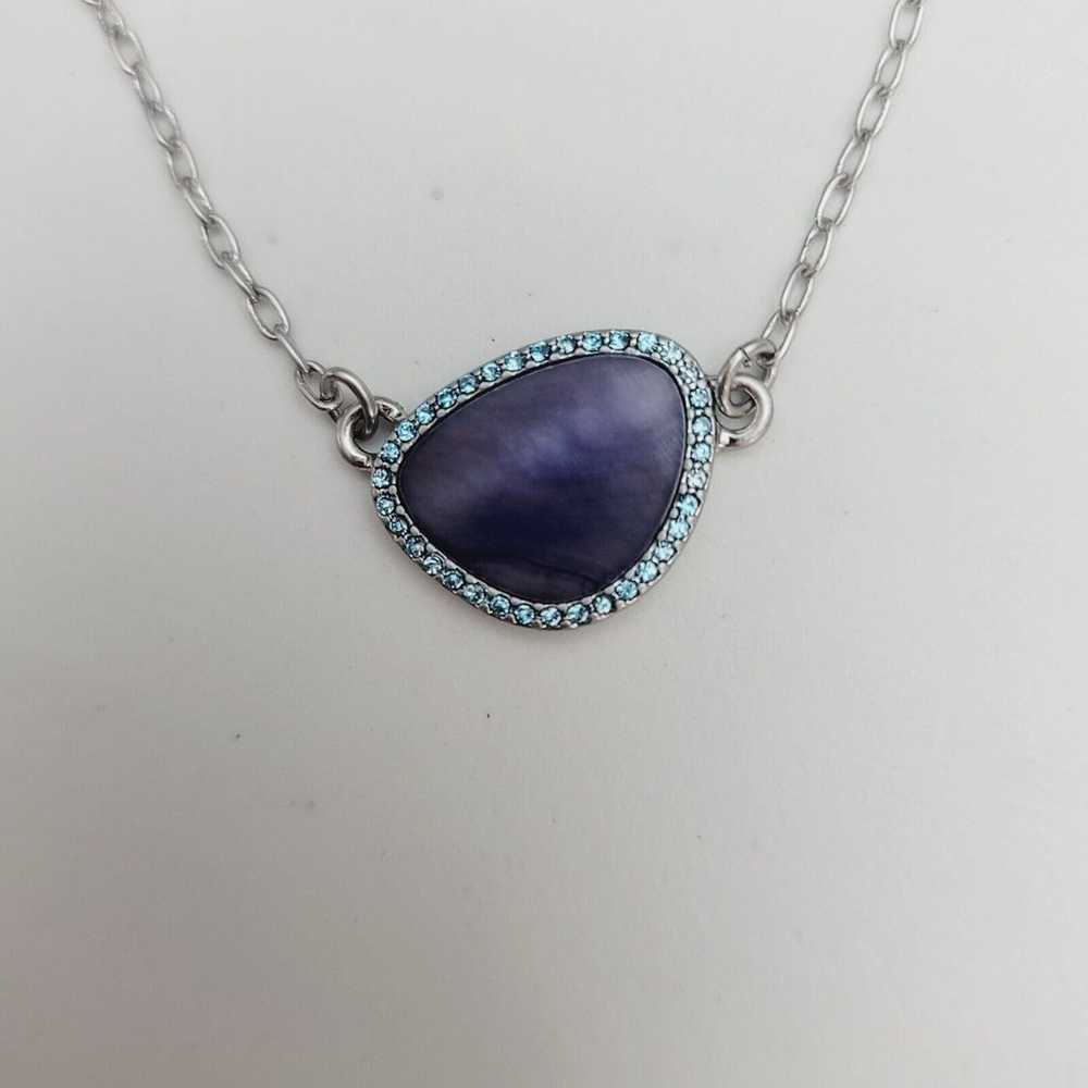 Lia Sophia Blue Crystal Pendant Necklace - image 4