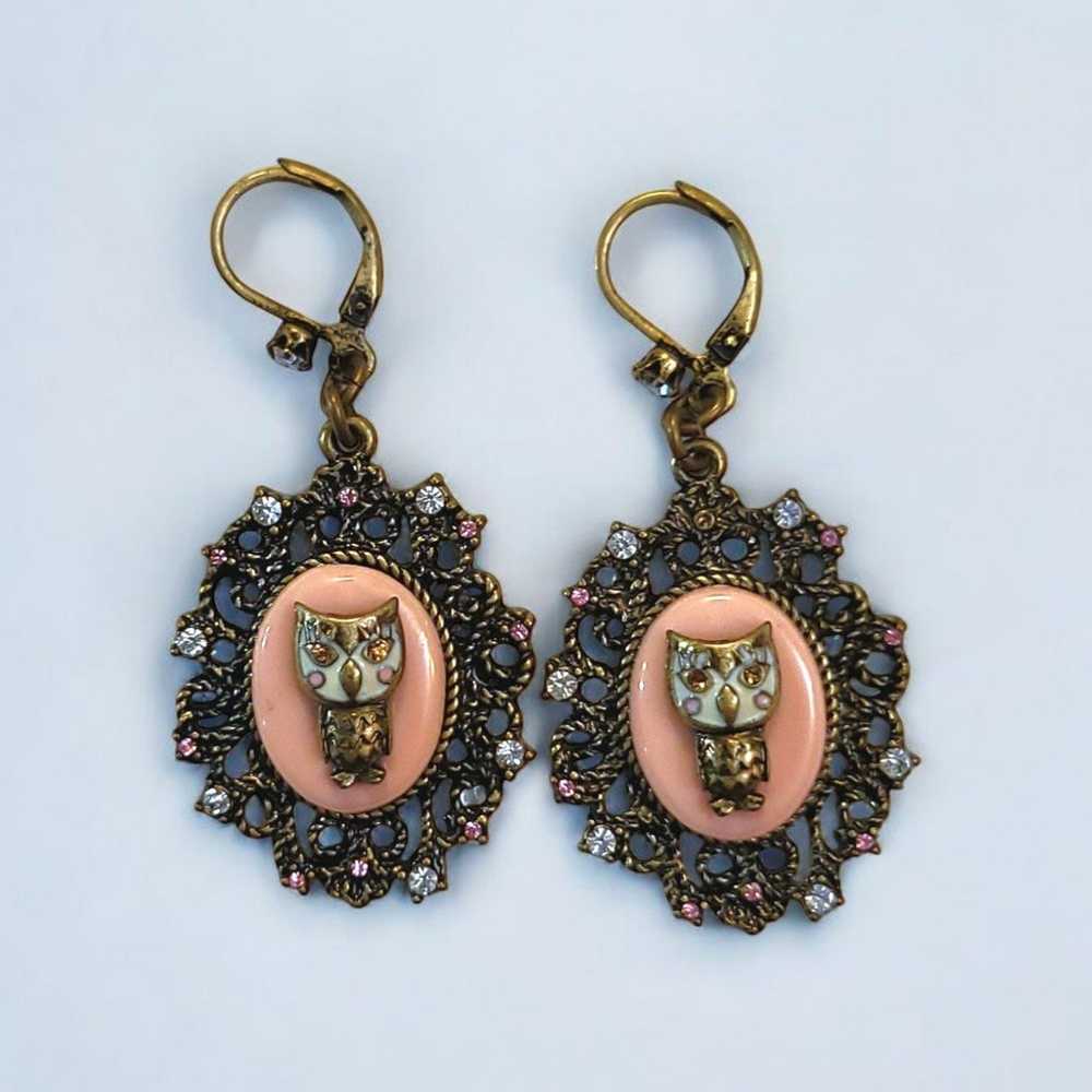 Beautiful Betsey Johnson Owl Earrings - image 1