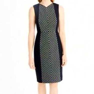 J. Crew wool blend black and white chevron sheath… - image 1