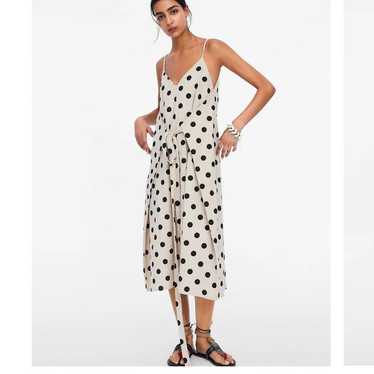 ZARA Polka Dot Wrap Sleeveless Midi Dress size la… - image 1