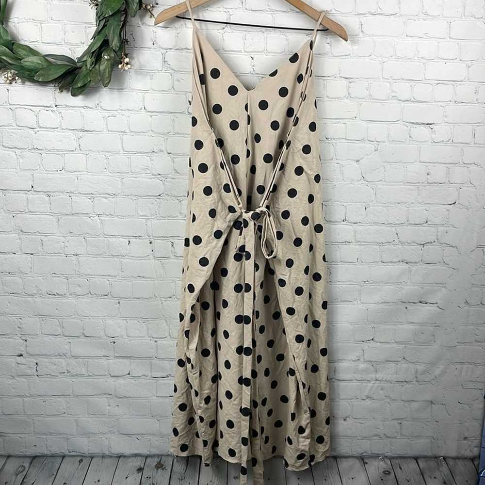 ZARA Polka Dot Wrap Sleeveless Midi Dress size la… - image 4