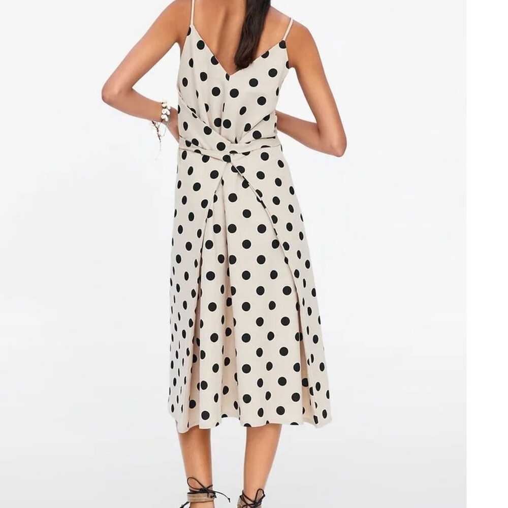 ZARA Polka Dot Wrap Sleeveless Midi Dress size la… - image 9